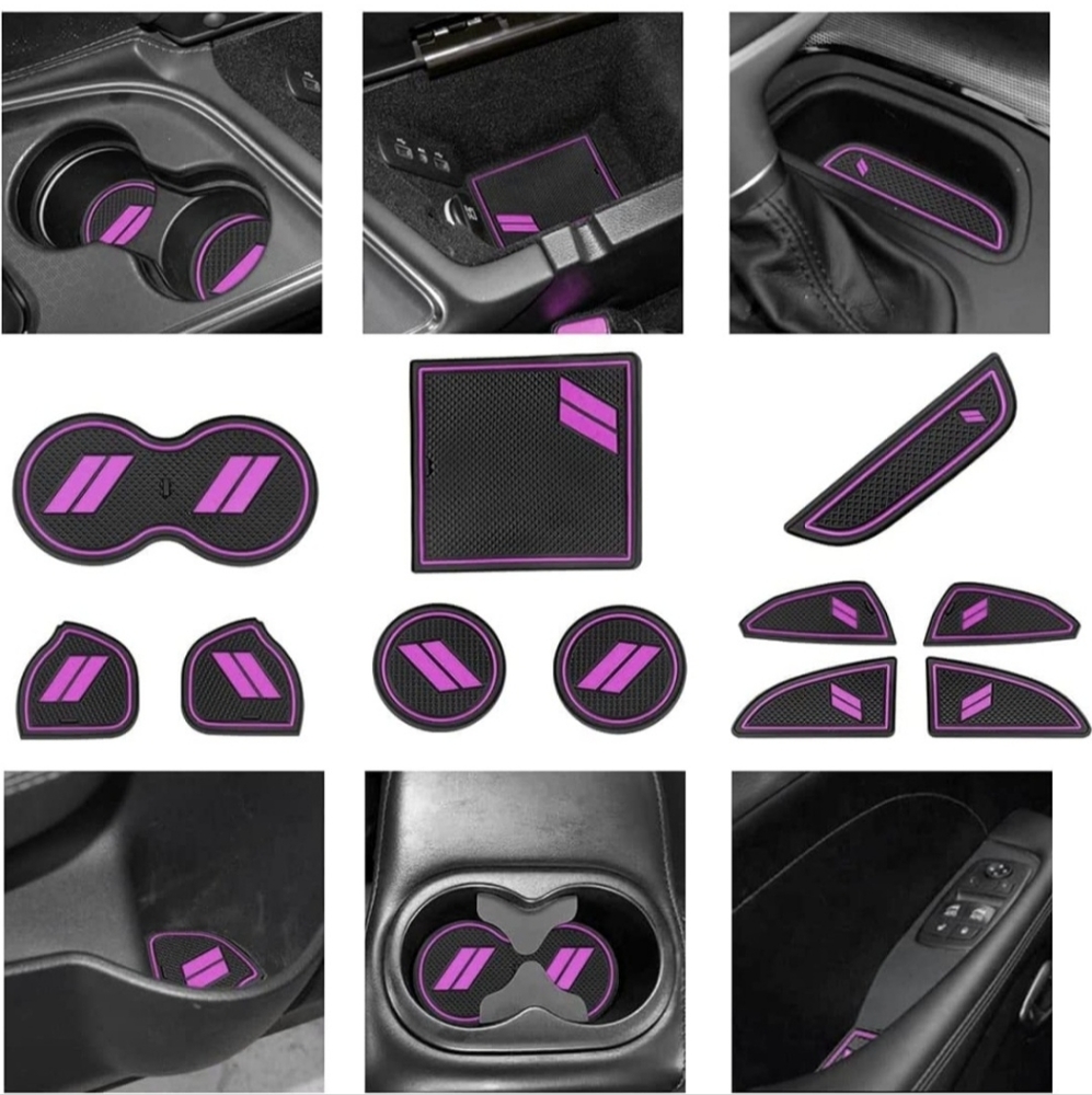 New 11 piece purple 2015-2020 Dodge Challenger mat insert protectors